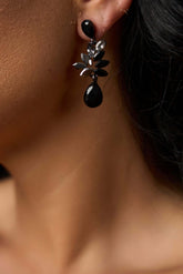 Cercei Yvette cu cristale negre și gri Sia House pentru femei elegante